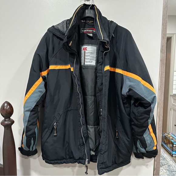 Obermeyer ATC Men’s Hooded Jacket Large Charcoal / Orange - Picture 4 of 11